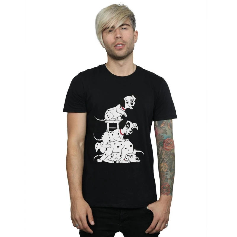 Image of Disney Men 101 Dalmatians Chair T-Shirt in Black Size: Small Black S Male 5057736600399