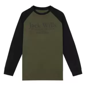 Image of Jack Wills Wills Raglan Long Sleeve T-Shirt Infant Boys - Brown