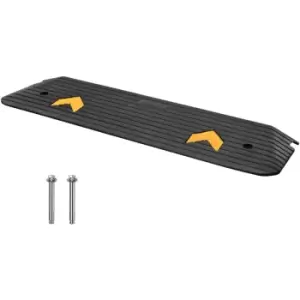 Image of Upgraded Rubber Threshold Ramp, 1' Rise Wheelchair Ramp Doorway, Natural Curb Ramp Rated 33069 lbs Load Capacity, Non-Slip Textured Surface Rubber
