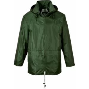 Image of Portwest S440 Olive Sz M Classic Rain Jacket Coat Waterproof Hooded Zipped