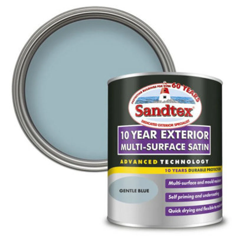 Image of SANDTEX Sandtex - 10 Year Exterior Multi Surface Satin - Gentle Blue - 750ml 5100993