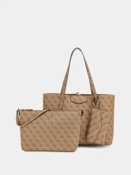 Image of Guess Brenton 4G Logo Eco Shopper 14857122 Beige