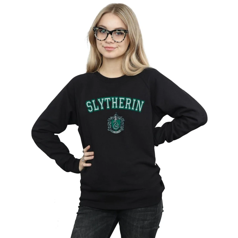 Image of Harry Potter Slytherin Crest Sweatshirt Black female