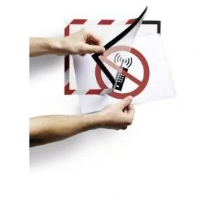 Image of Durable DURAFRAME Magnetic Security A4 RedWhite Pack of 5