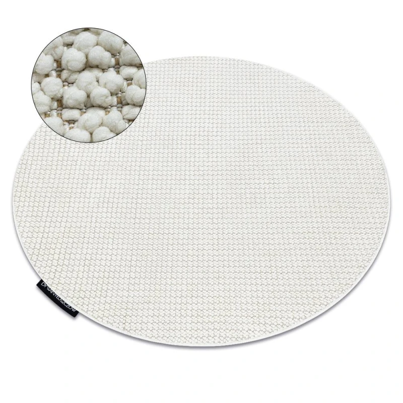 Image of RugsX Casablanca Loop Rug in White Size: 133cm diameter White Unisex 133cm diameter