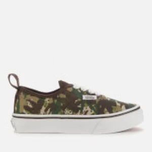 Image of Vans Kid's Animal Camo Authentic Elastic Lace Trainers - Brown/True White - UK 10 Kids