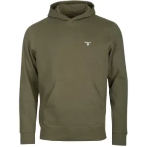 Image of Barbour Mens Essentials Pop Over Hoodie Dk Olive Medium