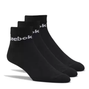 Image of Reebok 3 Pack Ankle Socks - Black