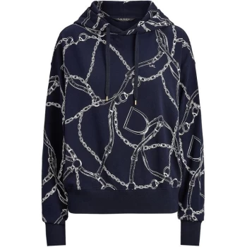 Image of Lauren by Ralph Lauren Lauren Ralph Lauren Don Terry Hoodie - Belt Print