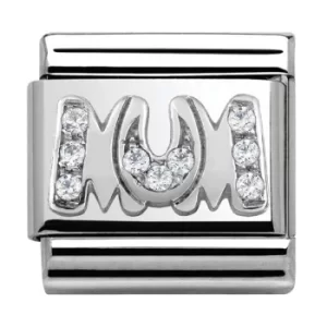 Image of Nomination CLASSIC Silvershine My Family Cubic Zirconia Mum Charm...