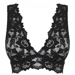 Image of Figleaves Millie Lace Bralette - black