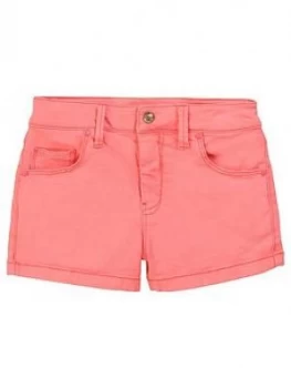 Image of Billieblush Girls Embroidered Denim Shorts - Fluoro Pink