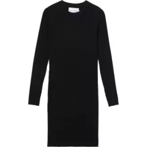 Image of Calvin Klein Jeans Badge Knitted Sleeves Dress - Black