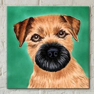 Image of Tile 8x8 Border Terrier By C Varley Wall Art