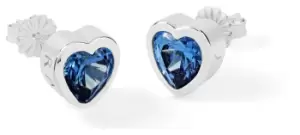 Image of Radley Sterling Silver Blue Stone Heart Stud Earrings
