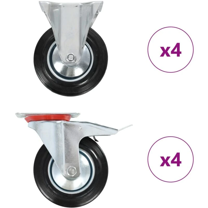 Image of VIDAXL 8 pcs Casters 160 mm Vidaxl 8719883718439