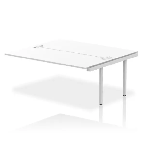 Image of Impulse Bench Dynamic Impulse W1800 x D1600 x H750mm Back to Back Bench Desk 2 Person Extension Kit White Finish Silver Frame - IB00429 IB00429