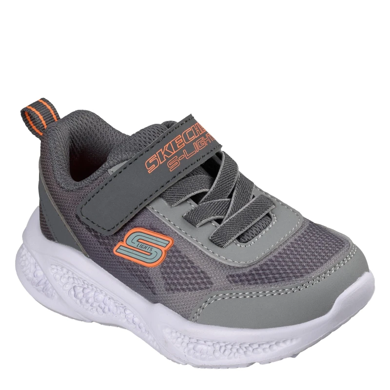 Image of Skechers Lighted Gore & Strap Sneaker W Mult Light Up Trainers Boys Grey/Orange male C5 (22)