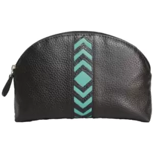 Image of Eastern Counties Leather Womens/Ladies Becky Chevron Detail Make Up Bag (One size) (Turquoise)