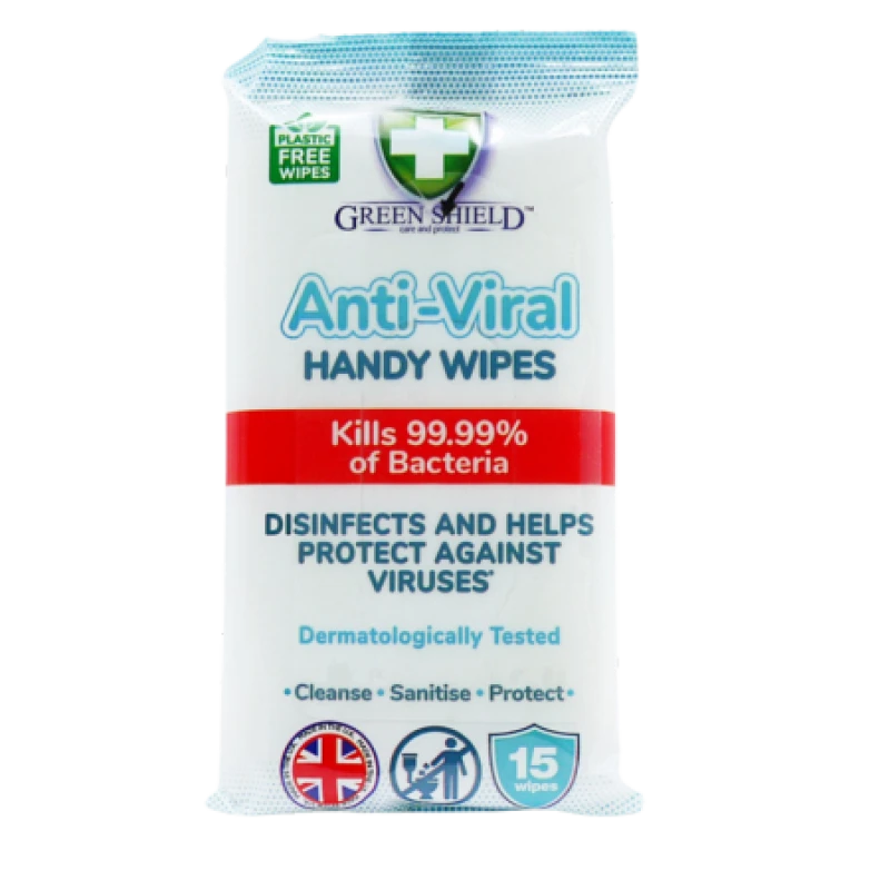 Image of Green Shield Anti Viral Handy-Wipes - 15 kpl. GRE-387317