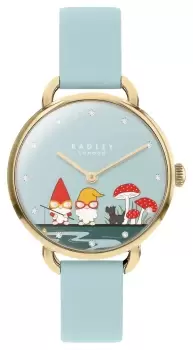 Image of Radley RY21650 Blue Gnome Design Dial / Blue Leather Strap Watch