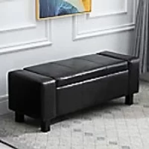 Image of Homcom Ottoman Bench Storage Black