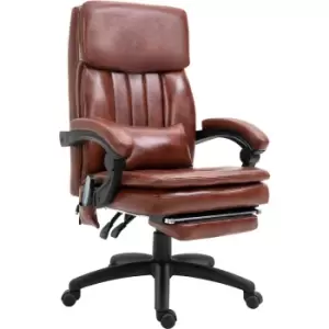 Image of Vinsetto - pu Leather Massage Office Chair w/ Adjustable Height Footrest Brown - Brown