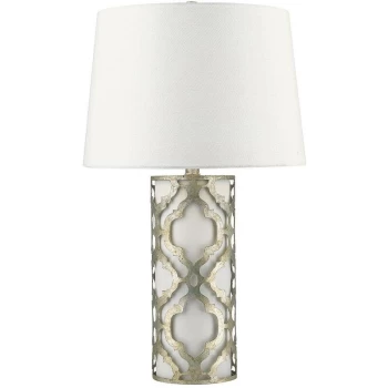 Image of Arabella - 1 Light Table Lamp Silver, E27 - Elstead