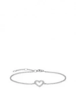 Image of Thomas Sabo sterling silver cubic zirconia open heart bracelet, One Colour, Women