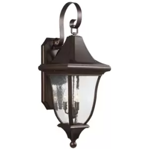 Image of Elstead Oakmont - 3 Light Outdoor Large Wall Lantern Light Bronze IP44, E14