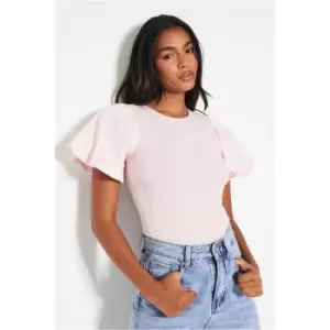 Image of I Saw It First Pink Cotton Poplin Puff Sleeve Cut Out Maxi Dress - Pink