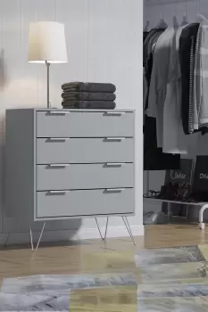 Image of 4 Drawer Chest Of Drawers Matt Grey With Hairpin Legs - Enkel