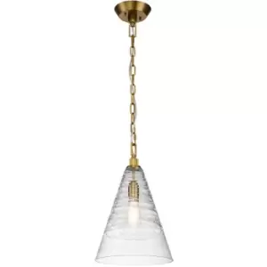 Image of Quintiesse Feiss Elmore Dome Pendant Ceiling Light Burnished Brass
