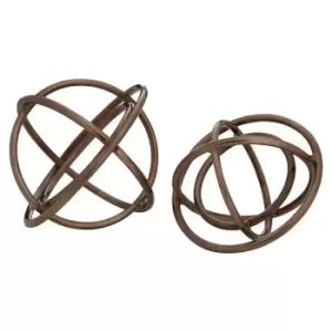 Image of Premier Housewares Nexus Set of 2 Sculptures - Rough Bronze Finish