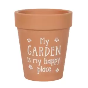 Image of My Garden Is My Happy Place Terracotta Plant Pot