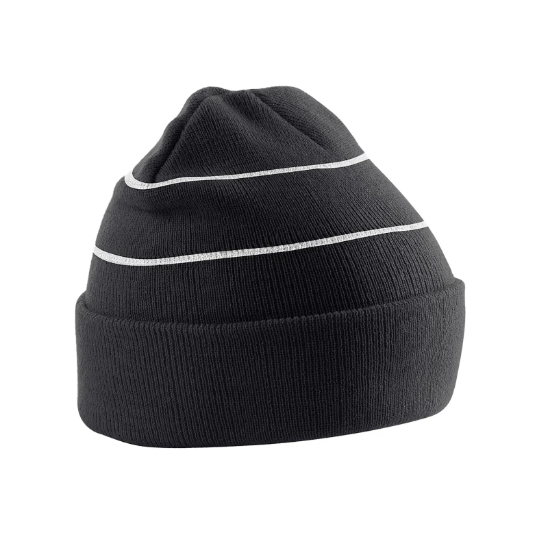 Image of Beechfield Beechfield Enhanced-Viz Beanie in Black One Size Unisex 5063527353788