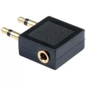 Image of LINDY 35626 35626 Jack Audio/phono Adapter [2x Jack plug 3.5mm - 1x Jack socket 3.5 mm] Black