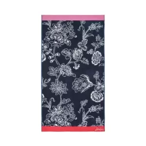Image of Joules Indienne Floral Bath Sheet, Navy