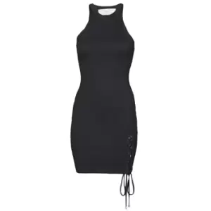 Image of Guess ALEXA TIE DRESS womens Dress in Black. Sizes available:S,M,L,XL,XS