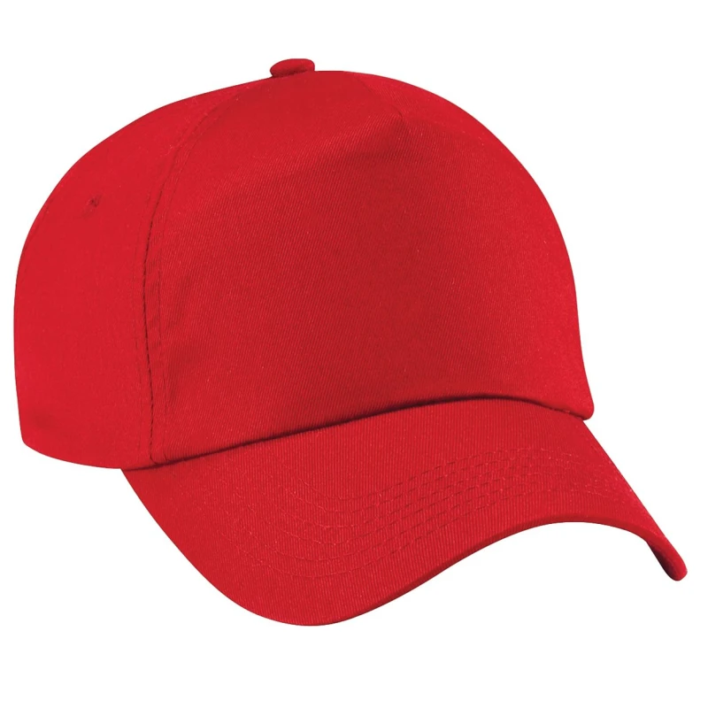 Image of Beechfield Beechfield Men Plain Original 5 Panel Baseball Cap Pack of 2 in Red Red One Size Male 5059269087012