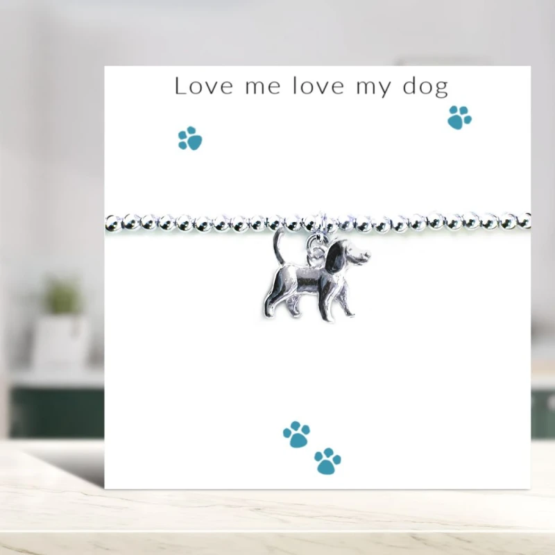 Image of Aye Do Gifts Love Me Love My Dog Bracelet on Message Card