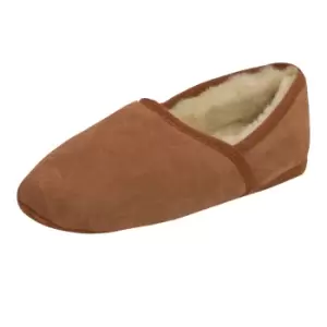 Image of Eastern Counties Leather Mens Full Sheepskin Turn Slippers (9 UK) (Chestnut)