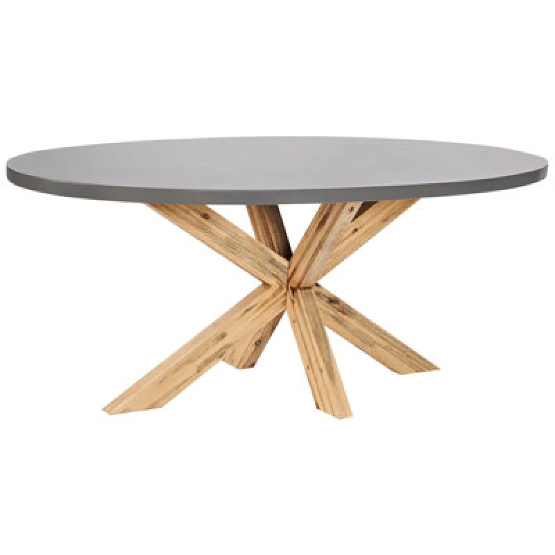 Image of Beliani Garden Dining Table Oristano 190 Cm 100 Cm Concrete Grey