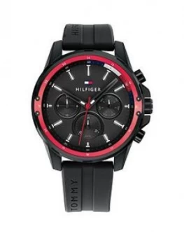 Image of Tommy Hilfiger Black Chronograph Dial Black Silicone