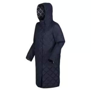 Image of Regatta Orla Kiely Quilted Midi Reversible Jacket - Nvy/FlwPopNv
