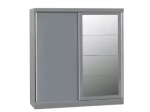 Image of Seconique Nevada Grey High Gloss Sliding Mirrored Wardrobe