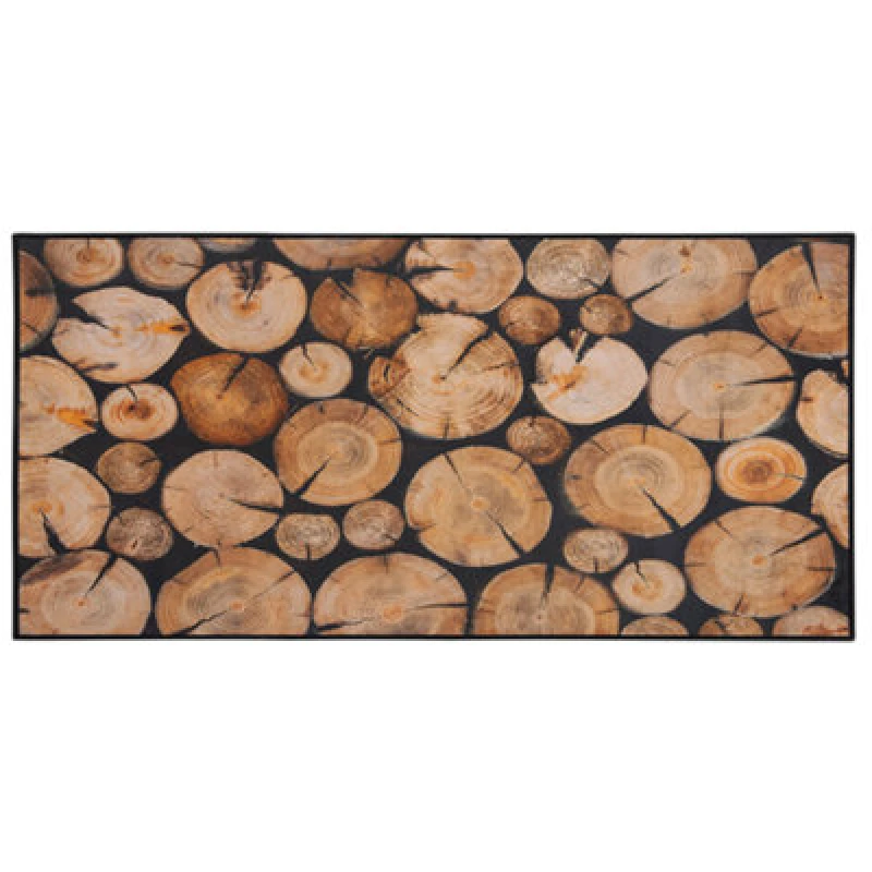 Image of Beliani Rug Kardere Brown 80 X 150 Cm