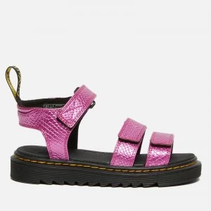 Image of Dr. Martens Kids Klaire Sandal - Pink Reptile Emboss - UK 1 Kids