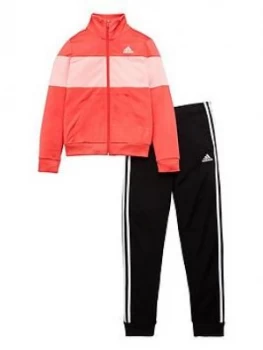 Image of Adidas Girls Tiberio Tracksuit - Pink