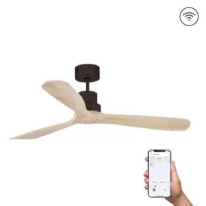 Image of Lantau Large Brown, Pine Ceiling Fan DC Smart, 6 Speed
